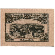 Банкнота 20 геллеров 1920 года Австрия — Ройтам (нотгельд) (вид 2)