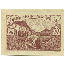 Банкнота 30 геллеров 1920 года Австрия — Рорбах (нотгельд)