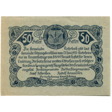 Банкнота 50 геллеров 1920 года Австрия — Рорбах (нотгельд) (вид 2)