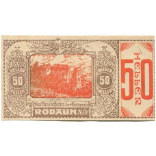 Банкнота 50 геллеров 1920 года Австрия — Родаун (нотгельд)