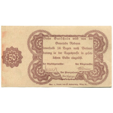 Банкнота 50 геллеров 1920 года Австрия — Родаун (нотгельд) (вид 2)