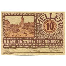 Банкнота 10 геллеров 1920 года Австрия — Родаун (нотгельд)