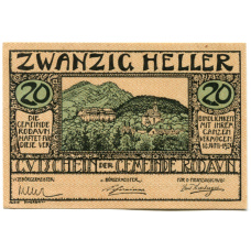Банкнота 20 геллеров 1920 года Австрия — Родаун (нотгельд)