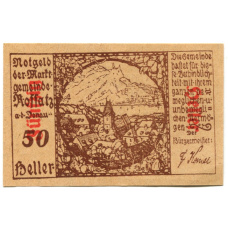 Банкнота 50 геллеров 1920 года Австрия  — Россац на Дунае (нотгельд)