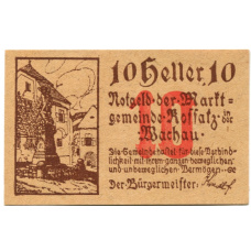 Банкнота 10 геллеров 1920 года Австрия  — Россац в Вахау (нотгельд)