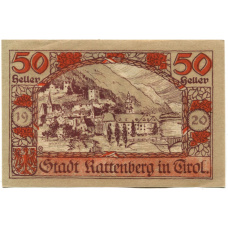 Банкнота 50 геллеров 1920 года Австрия — Раттенберг (нотгельд)