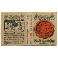 Банкнота 10 (5x2) геллеров  1920 года Австрия — Раттенберг (нотгельд)