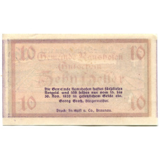 Банкнота 10 геллеров 1920 года Австрия — Рансхофен (нотгельд) (вид 2)