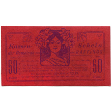 Банкнота 50 геллеров 1920 года Австрия — Раффингс (нотгельд)