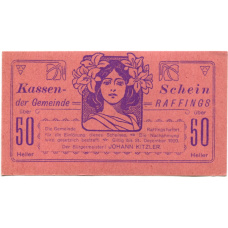 Банкнота 50 геллеров 1920 года Австрия — Раффингс (нотгельд)