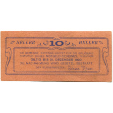 Банкнота 10 геллеров 1920 года Австрия — Раффингс (нотгельд)