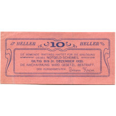 Банкнота 10 геллеров 1920 года Австрия — Раффингс (нотгельд)