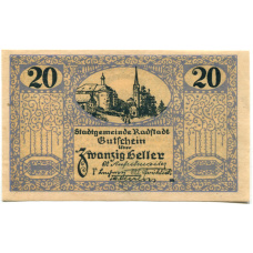 Банкнота 20 геллеров 1920 года Австрия — Радштадт (нотгельд)