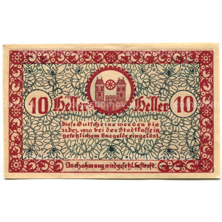 Банкнота 10 геллеров 1920 года Австрия — Радштадт (нотгельд) (вид 2)