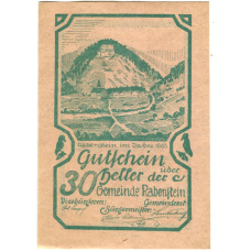 Банкнота 30 геллеров 1920 года Австрия — Рабенштайн (нотгельд)