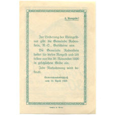 Банкнота 30 геллеров 1920 года Австрия — Рабенштайн (нотгельд) (вид 2)