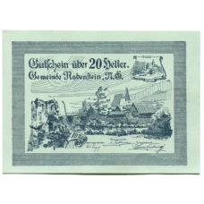 Банкнота 20 геллеров 1920 года Австрия — Рабенштайн (нотгельд)