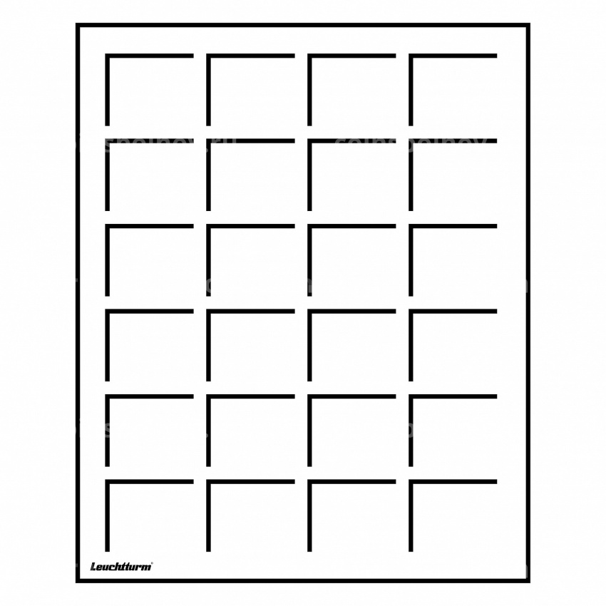 Планшет на 24 ячеек для монет диаметром до 33 мм формат S (упаковка 2 штуки) Синий LEUCHTTURM 336508