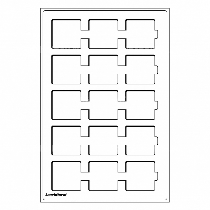 Планшет на 15 ячеек для монет в капсулах «QUADRUM» размером 50х50 мм (упаковка 2 штуки) Синий LEUCHTTURM 320714