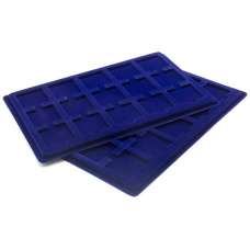 Планшет на 15 ячеек для монет в капсулах «QUADRUM» размером 50х50 мм (упаковка 2 штуки) Синий LEUCHTTURM 320714 (реверс)