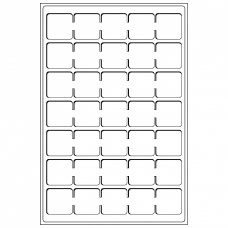 Планшет на 35 ячеек для монет в капсулах «QUADRUM MINI» размером 38х38 мм (упаковка 2 штуки) Синий LEUCHTTURM 360059 (аверс)