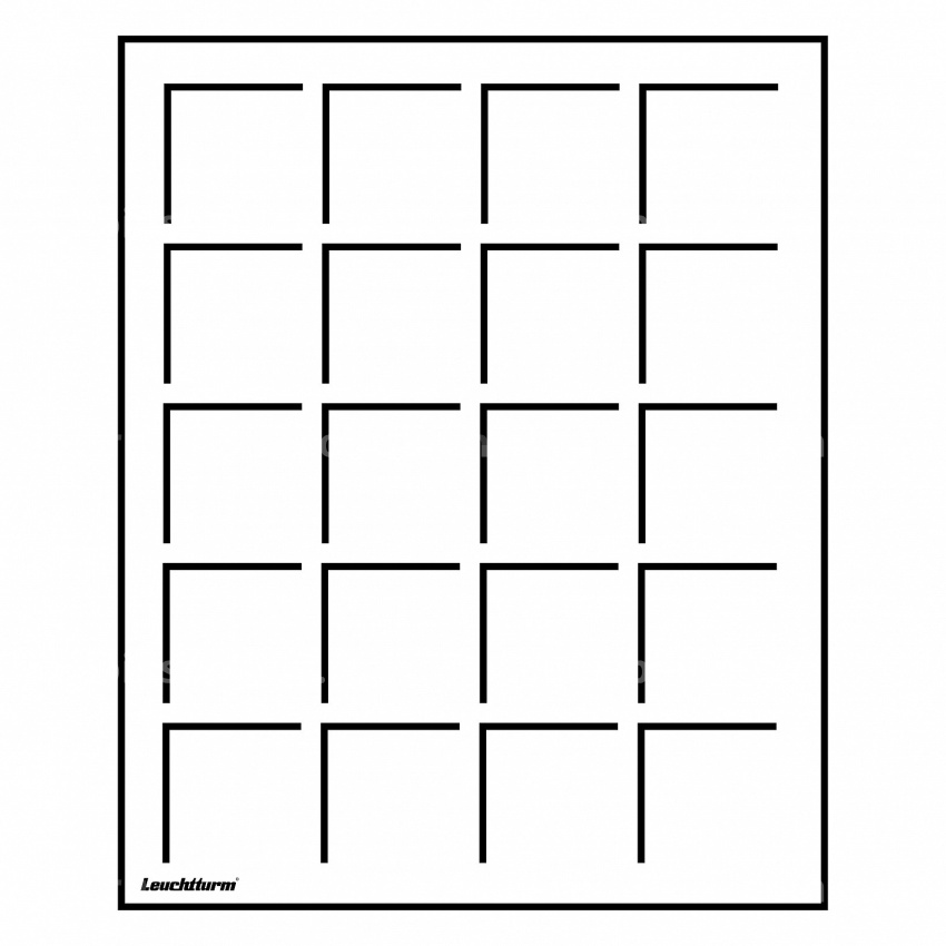 Планшет на 20 ячеек для монет диаметром до 41 мм формат S (упаковка 2 штуки) Синий LEUCHTTURM 318864