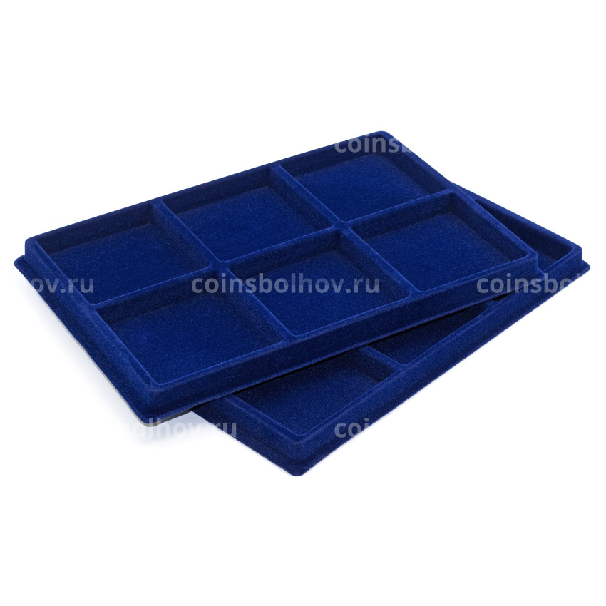 Планшет на 6 ячеек 95х95 для медалей орденов и знаков отличия (упаковка 2 штуки) Синий LEUCHTTURM 363051