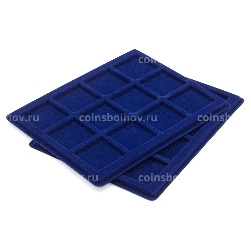 Планшет на 12 ячеек для монет диаметром 48 мм формат S (упаковка 2 штуки) Синий LEUCHTTURM 329178 (вид 2)