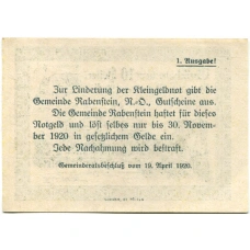 Банкнота 10 геллеров 1920 года Австрия — Рабенштайн-ан-дер-Пилах (нотгельд) (вид 2)