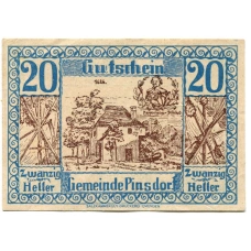 Банкнота 20 геллеров 1920 года Австрия — Пинсдорф (нотгельд)
