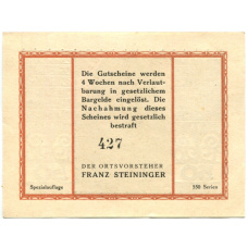 Банкнота 50 геллеров 1920 года Автсрия — Плёхвальд (нотгельд) (вид 2)
