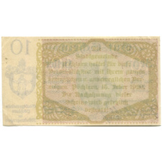 Банкнота 10 геллеров 1920 года Австрия — Пёхларн (нотгельд) (вид 2)