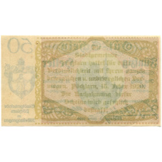 Банкнота 50 геллеров 1920 года Австрия — Пёхларн (нотгельд) (вид 2)