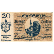 Банкнота 20 геллеров 1920 года Австрия — Пёхларн (нотгельд)