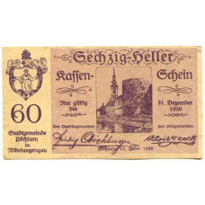 Банкнота 60 геллеров 1920 года Австрия — Пёхларн (нотгельд)