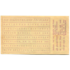 Банкнота 80 геллеров 1920 года Австрия — Пёхларн (нотгельд) (вид 2)