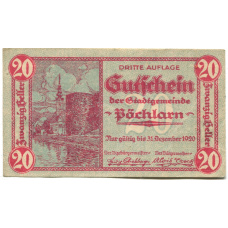 Банкнота 20 геллеров 1920 года Австрия — Пёхларн (нотгельд)
