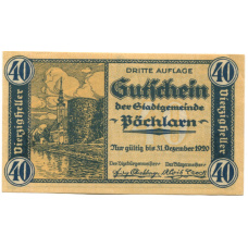 Банкнота 40 геллеров 1920 года Австрия — Пёхларн (нотгельд)