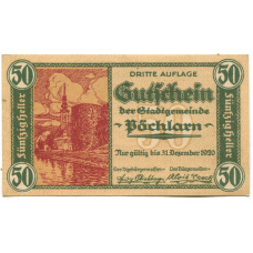 Банкнота 50 геллеров 1920 года Австрия — Пёхларн (нотгельд)