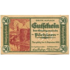 Банкнота 50 геллеров 1920 года Австрия — Пёхларн (нотгельд)