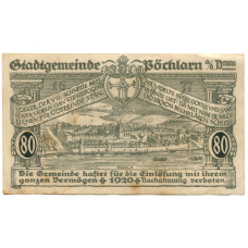 Банкнота 80 геллеров 1920 года Австрия — Пёхларн (нотгельд) (вид 2)