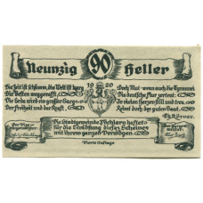 Банкнота 90 геллеров 1920 года Австрия — Пёхларн (нотгельд) (вид 2)