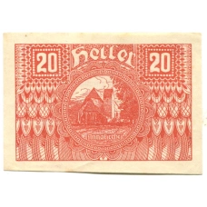 Банкнота 20 геллеров 1920 года Австрия — Пёггшталь (нотгельд)