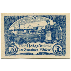 Банкнота 50 геллеров 1920 года Австрия — Пёндорф (нотгельд)