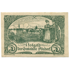 Банкнота 50 геллеров 1920 года Австрия — Пёндорф (нотгельд)