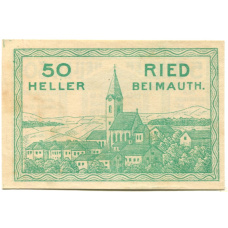 Банкнота 50 геллеров 1920 года Австрия — Рид-бай-Маутхаузен (нотгельд)