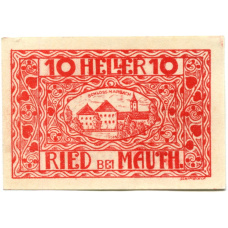 Банкнота 10 геллеров 1920 года Австрия — Рид-бай-Маутхаузен (нотгельд)