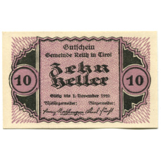 Банкнота 10 геллеров 1920 года Австрия — Райт(нотгельд)