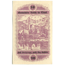 Банкнота 10 геллеров 1920 года Австрия — Райт(нотгельд) (вид 2)