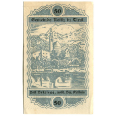 Банкнота 50 геллеров 1920 года Австрия — Райт(нотгельд) (вид 2)